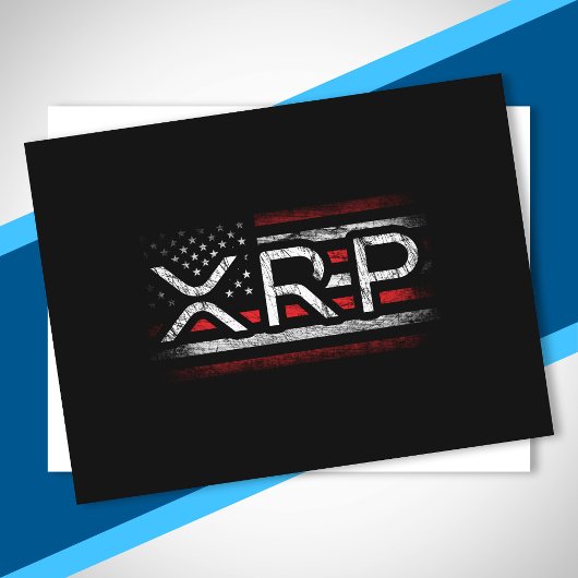 XRP暗号通貨Cryptocurrency米国国旗 ポストカード