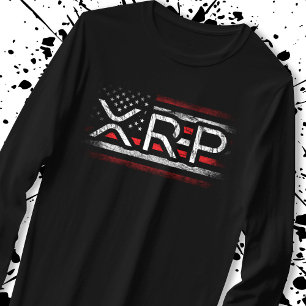 XRP暗号通貨Cryptocurrency米国国旗 Tシャツ