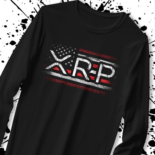 XRP暗号通貨Cryptocurrency米国国旗 Tシャツ