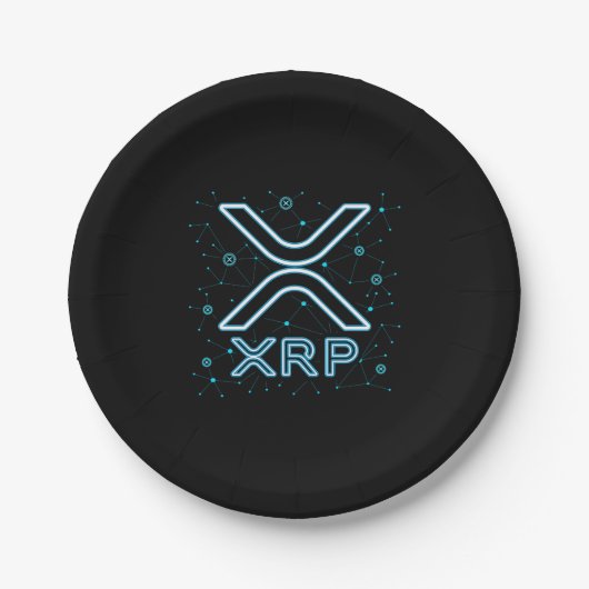 XRP暗号通貨XRPLブロックチェーン暗号星 ペーパープレート (正面)