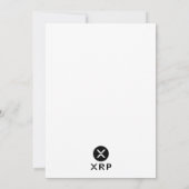 XRP白黒の暗号通貨のカスタム 招待状 (裏面)
