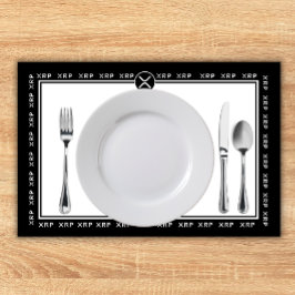 XRP白黒の暗号通貨パーティー ラミネート プレート
