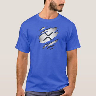 XRP破れた画像とロゴのTシャツ Tシャツ