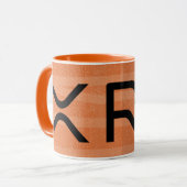 xrp、さざ波のオレンジマグのコップ マグカップ (正面左)