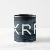 xrp、さざ波のブラックコーヒーのマグ マグカップ (中央)
