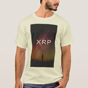 xrp、さざ波、エレガントな空のロゴのTシャツ Tシャツ