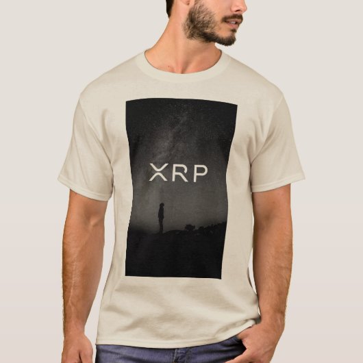 xrp、さざ波、砂の空のロゴのTシャツ Tシャツ (正面)