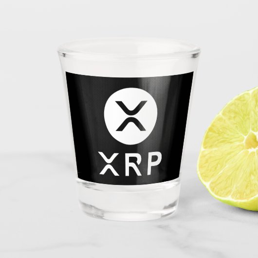 XRP ブラック&ホワイト 仮想通貨パーティー ショットグラス (正面)