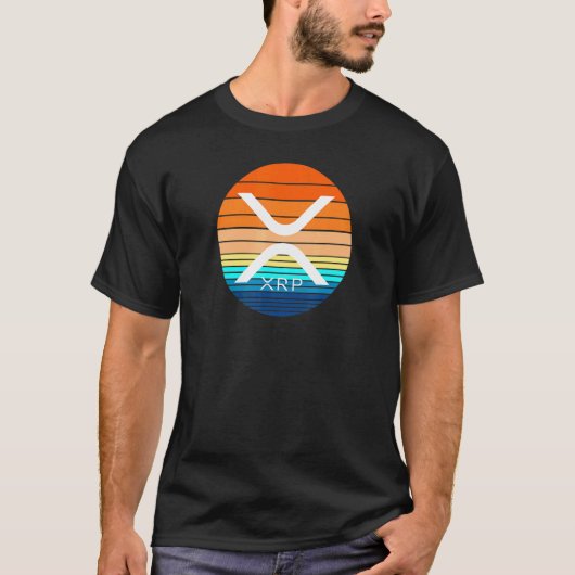 Xrp Crypto モダン Sunset Hodl Cryptocurrency Tシャツ (正面)