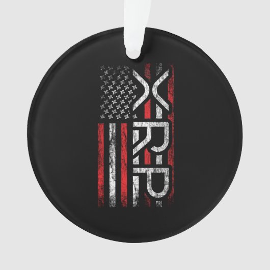 XRP Crypto Cryptocurrency American Flagミーム オーナメント (正面)
