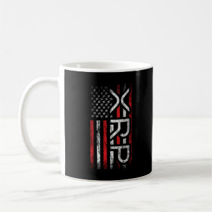 XRP Crypto Cryptocurrency American Flagミーム コーヒーマグカップ