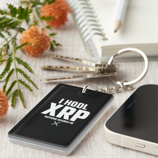 XRP Crypto Cryptocurrency Hodl XRPおもしろい引用文 キーホルダー (正面右)