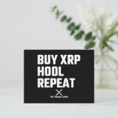 XRP Crypto Cryptocurrency XRP買ホルドの繰り返し ポストカード (スタンド正面)