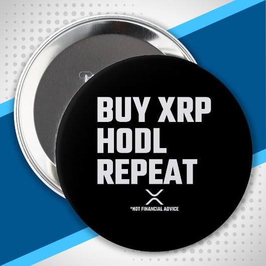 XRP Crypto Cryptocurrency XRP買ホルドの繰り返し 缶バッジ