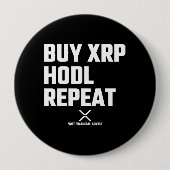 XRP Crypto Cryptocurrency XRP買ホルドの繰り返し 缶バッジ (正面)