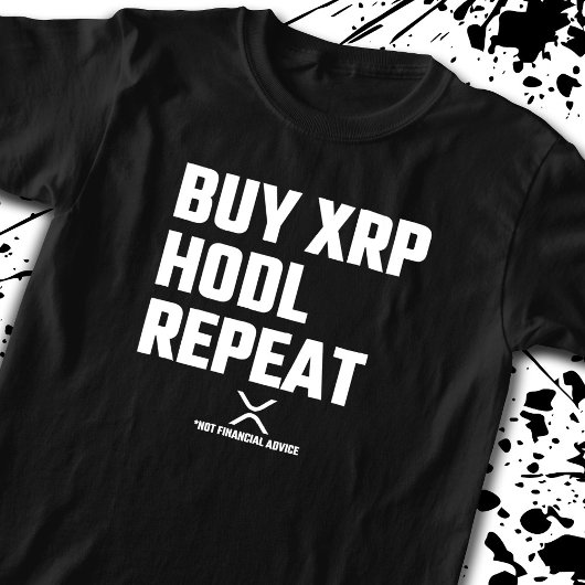 XRP Crypto Cryptocurrency XRP買ホルドの繰り返し Tシャツ