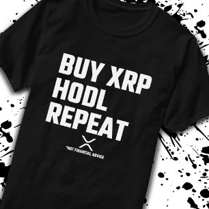 XRP Crypto Cryptocurrency XRP買ホルドの繰り返し Tシャツ