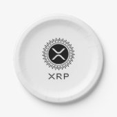 XRP Cryptocurrency Crypto装飾円ロゴ ペーパープレート (正面)