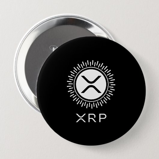 XRP Cryptocurrency Crypto装飾円ロゴ 缶バッジ (正面&裏面)
