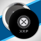 XRP Cryptocurrency Crypto装飾円ロゴ 缶バッジ