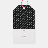 Xs & Osバレンタインデーのプレゼントラベル – 黒 ギフトタグ (裏面)
