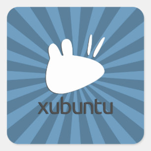 Xubuntuティール（緑がかった色）スターバスト スクエアシール