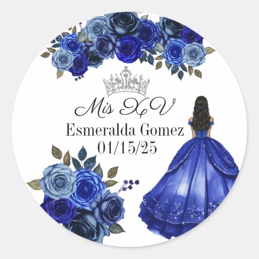 XVスタンプ王室のブルー ラウンドシール (正面)