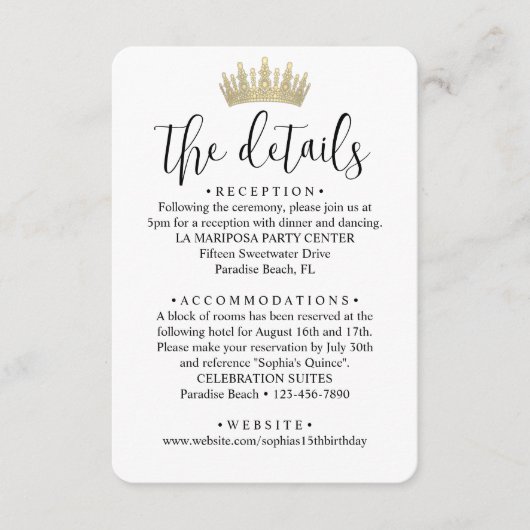 XVモダンキンセアニラ写真15th誕生日詳細 エンクロージャーカード (正面)