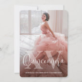 XV モダン Quinceaenera 2写真15th Birthday Party 招待状 (正面)