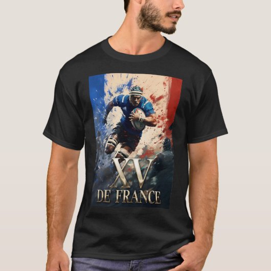 Xv de France, affiche rugby, ovalie Tシャツ (正面)