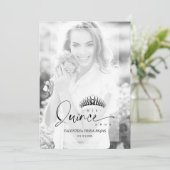 XV Princess Crown Elegant Overlay Vellum Effect 招待状 (スタンド正面)