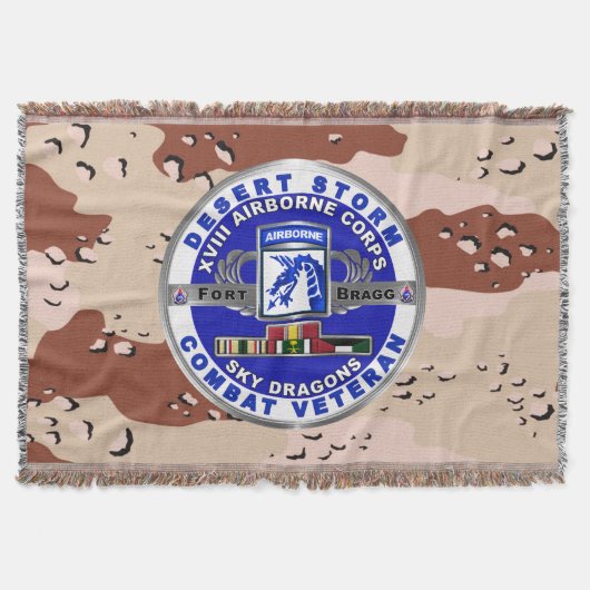 XVIII空挺部隊デザートストーム退役軍人 スローブランケット (正面)