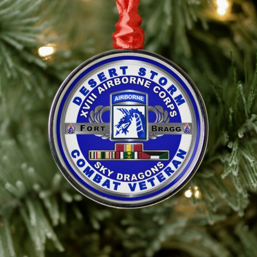 XVIII空挺部隊デザートストーム退役軍人 メタルオーナメント (ツリー)