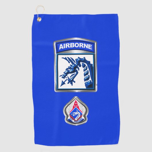 XVIII Airborne CorpsパッチおよびInsignia ゴルフタオル (正面)