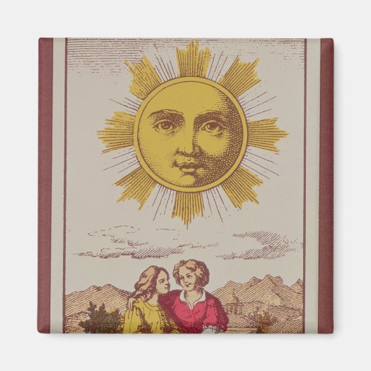 XVIIIIルソレイユフランスの、太陽のタロットカード マグネット (正面)