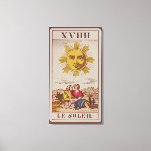 XVIIII Le Soleilの日曜日のフランスのな占いカード キャンバスプリント