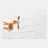 XXおもしろいなアメリカヘラジカの芸術のデザイン キッチンタオル (横)