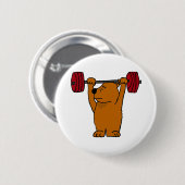 XXおもしろいなヒグマの重量挙げ 缶バッジ (正面&裏面)