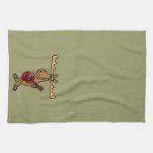 XXギターの漫画を遊んでいるおもしろいなアメリカヘラジカ キッチンタオル (横)