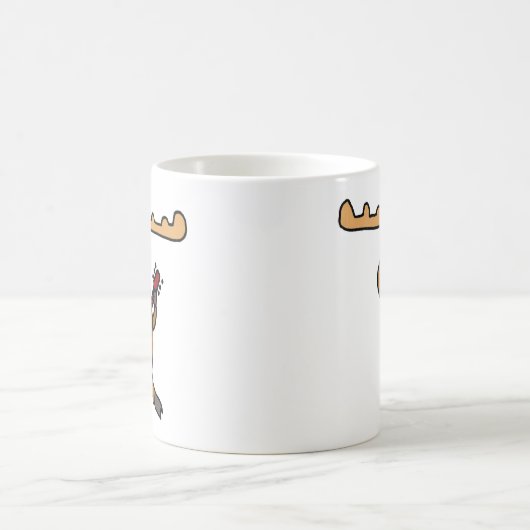 XXギターの漫画を遊んでいるおもしろいなアメリカヘラジカ コーヒーマグカップ (中央)