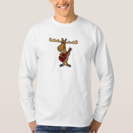XXギターの漫画を遊んでいるおもしろいなアメリカヘラジカ Tシャツ