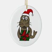 XXクリスマスのセイウチの漫画 セラミックオーナメント (右)