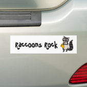 XXサクソフォーンの漫画を遊んでいるアライグマ バンパーステッカー (車上)