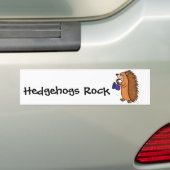 XXサクソフォーンの漫画を遊んでいるハリネズミ バンパーステッカー (車上)