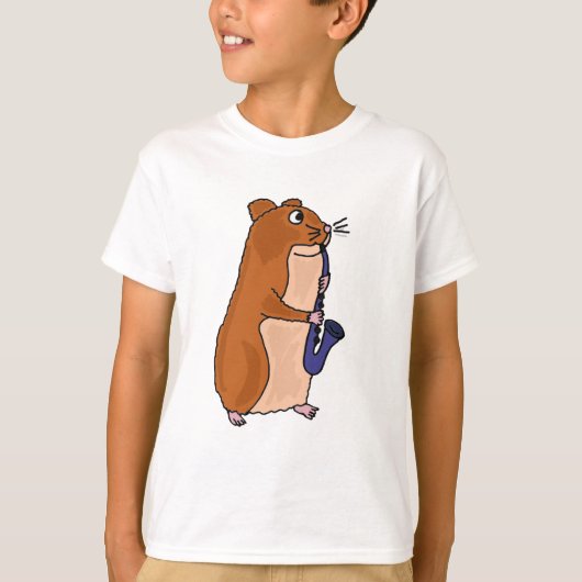 XXサクソフォーンを演奏しているハムスター Tシャツ (正面)