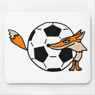 XXサッカーボールの芸術の後ろのキツネ マウスパッド