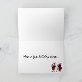 XXサンタの帽子を身に着けている踊るてんとう虫 シーズンカード (内部)