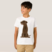 XXチョコレートラブラドル・レトリーバー犬の小犬 Tシャツ (正面フル)