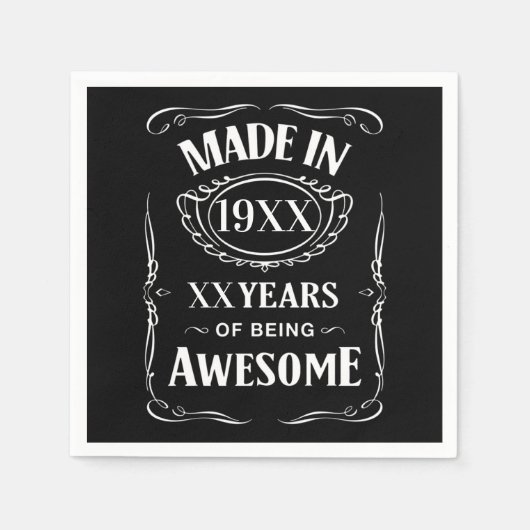 XX年の歳月で作ら素晴らしれカスタムる スタンダードカクテルナプキン (正面)