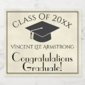 XX級名目祝賀大学院 スパークリングワインラベル (シングルラベル)